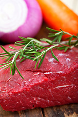 Image showing fresh raw beef cut ready to cook