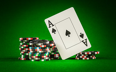 Image showing chips and two aces