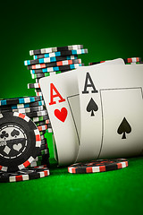 Image showing chips and two aces