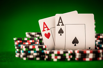 Image showing chips and two aces