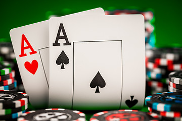 Image showing chips and two aces