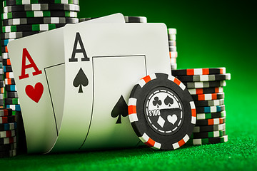 Image showing chips and two aces