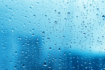 Image showing Water drops on glass