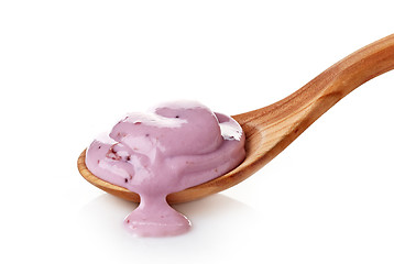 Image showing pink fruit yogurt