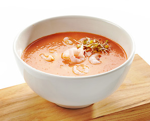 Image showing Bowl of tomato cream soup