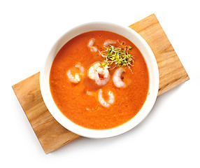 Image showing Bowl of tomato cream soup