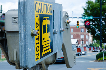 Image showing warning railway sign 