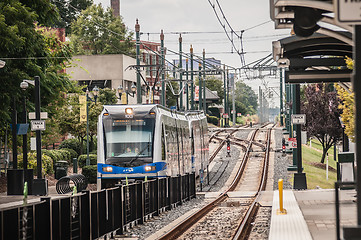 Image showing charlotte north carolina light rail transportation moving system