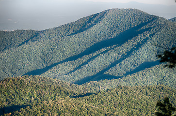 Image showing The simple layers of the Smokies at sunset - Smoky Mountain Nat.