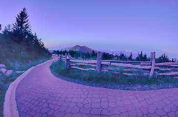 Image showing top of mount mitchell after sunset