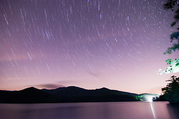 Image showing outer space over lake santeetlah in great smoky mountains in sum