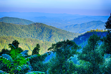 Image showing Blue Ridge Parkway National Park Sunset Scenic Mountains summer 