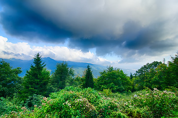 Image showing Sunrise over Blue Ridge Mountains Scenic Overlook 