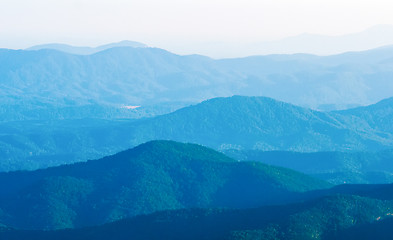 Image showing The simple layers of the Smokies at sunset - Smoky Mountain Nat.