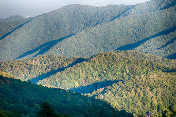 Image showing The simple layers of the Smokies at sunset - Smoky Mountain Nat.