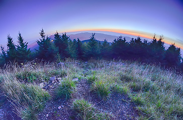 Image showing top of mount mitchell after sunset