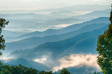 Image showing Blue Ridge Parkway Scenic Mountains Overlook Summer Landscape