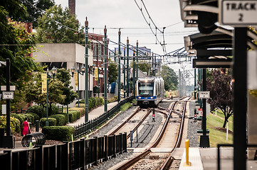 Image showing charlotte north carolina light rail transportation moving system