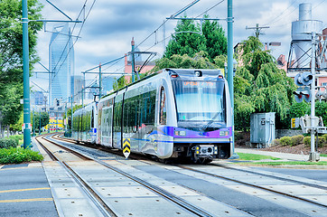 Image showing charlotte north carolina light rail transportation moving system