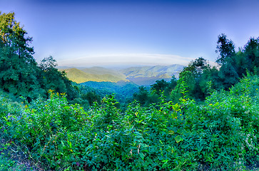 Image showing Blue Ridge Parkway National Park Sunset Scenic Mountains summer 