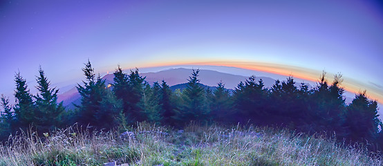 Image showing top of mount mitchell before sunset