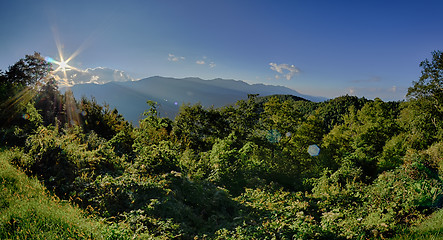 Image showing Blue Ridge Parkway National Park Sunset Scenic Mountains summer 