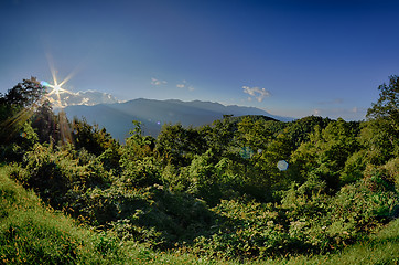 Image showing Blue Ridge Parkway National Park Sunset Scenic Mountains summer 