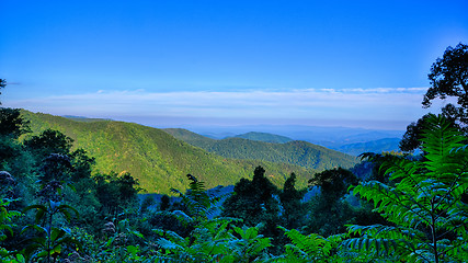 Image showing Blue Ridge Parkway National Park Sunset Scenic Mountains summer 