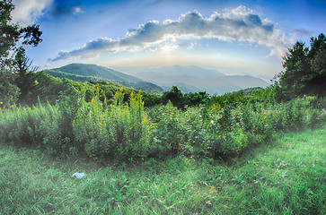 Image showing Sunrise over Blue Ridge Mountains Scenic Overlook 