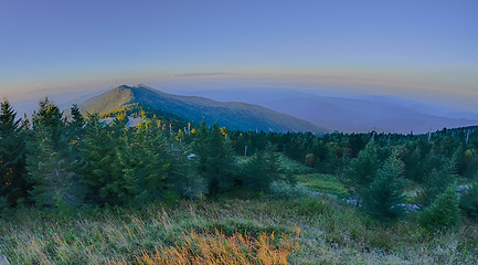 Image showing top of mount mitchell before sunset