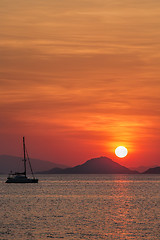 Image showing Sunset on Flores