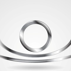 Image showing Tech silver metal shape background