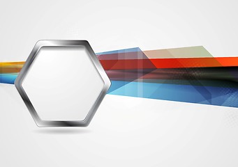 Image showing Hi-tech background with metal hexagon shape