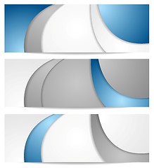 Image showing Corporate wavy blue and grey banners