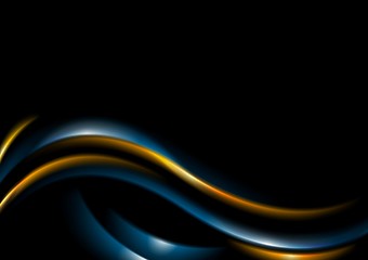 Image showing Abstract shiny waves vector background