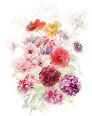 Image showing Watercolor Image Of Flowers