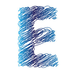 Image showing sketched letter E