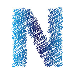 Image showing sketched letter N