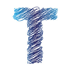 Image showing sketched letter T