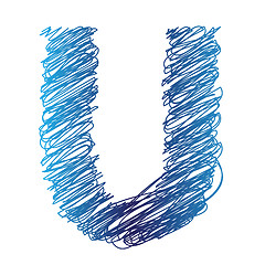 Image showing sketched letter U