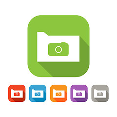 Image showing Color set of flat folder with camera