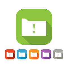 Image showing Color set of flat folder with warning sign