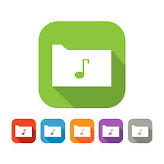 Image showing Color set of flat folder with music note
