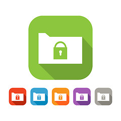 Image showing Color set of flat folder with lock