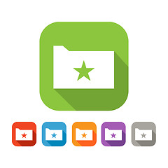 Image showing Color set of flat folder with star