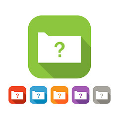 Image showing Color set of flat folder with question mark