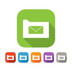 Image showing Color set of flat folder with mail