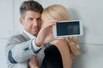 Image showing Young Sweet Couple Taking Self Photos