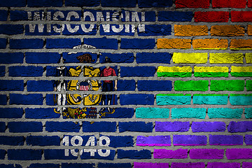 Image showing Dark brick wall - LGBT rights - Wisconsin