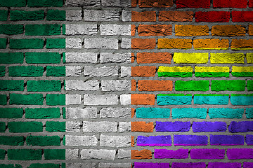 Image showing Dark brick wall - LGBT rights - Ireland